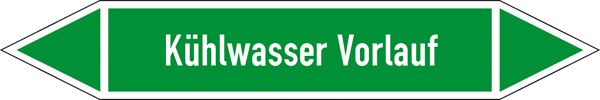 Rohrleitungskennzeichnung auf Bogen Gruppe 1 Wasser (grün)