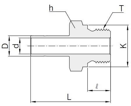 Abmessungen Hy-Lok Einschraubverschraubung Typ CAM-G