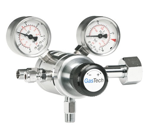 Flaschendruckminderer 2SSL, Prüfgase, 0-1,5 bar, 2stufig, Edelstahl