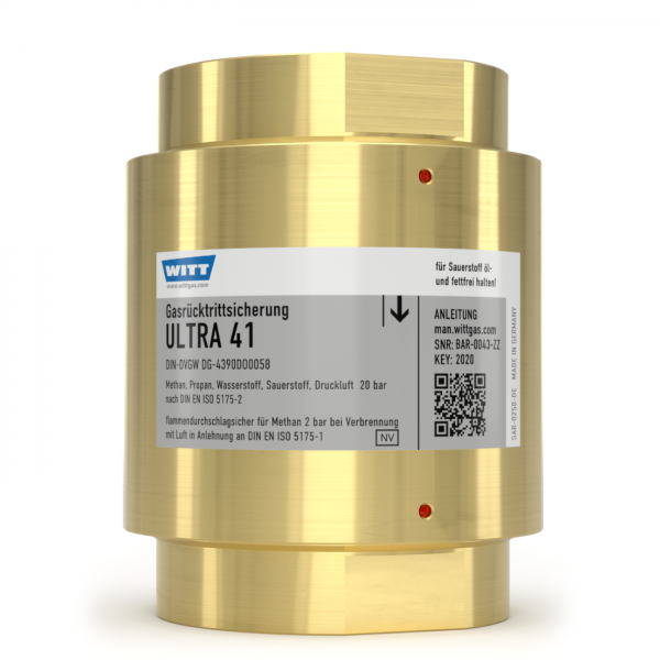 Gasrücktrittsicherung ULTRA 41 Messing
