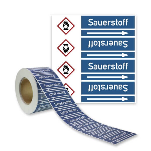 Rohrleitungskennzeichnungsband-Sauerstoff