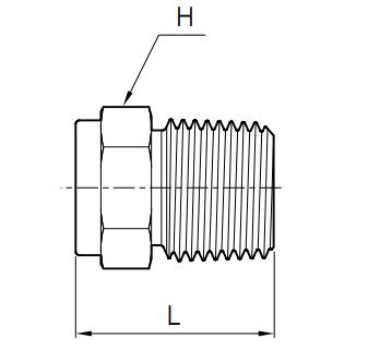 Sechskant-Rohrverschlussstopfen, NPT-Außengewinde