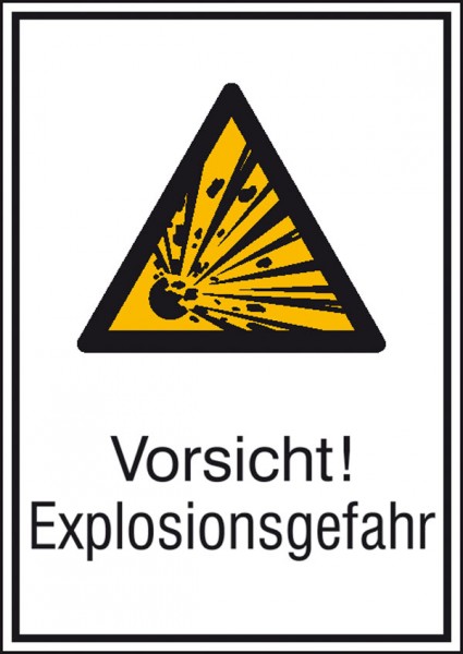 Warn-Kombischild Vorsicht! Explosionsgefahr