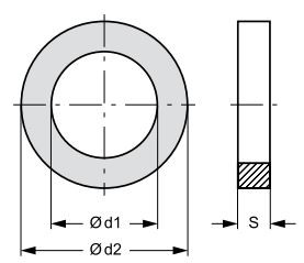 Abmessungen Hy-Lok Edelstahl-Dichtring für ISO-Parallelgewinde