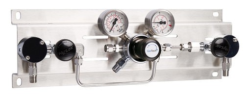 Entspannungsstation, GasTech DRS 1-2, Prüfgase, 0-1,5 bar, Messing verchromt