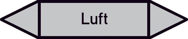 Rohrleitungskennzeichnung auf Bogen Gruppe 3 Luft (grau)