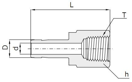 Abmessungen Hy-Lok Aufschraubverschraubung Typ CAF-N