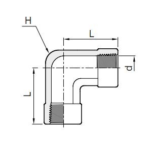 Gewindewinkel, 2 x NPT-Innengewinde beidseitig