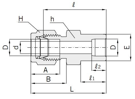 Abmessungen Hy-Lok Verschraubung mit Schweißanschlussmuffe Typ CSWC