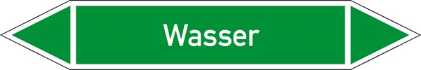 Rohrleitungskennzeichnung auf Bogen Gruppe 1 Wasser (grün)