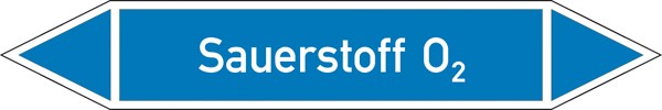 Rohrleitungskennzeichnung Gruppe 0 Sauerstoff (blau) groß