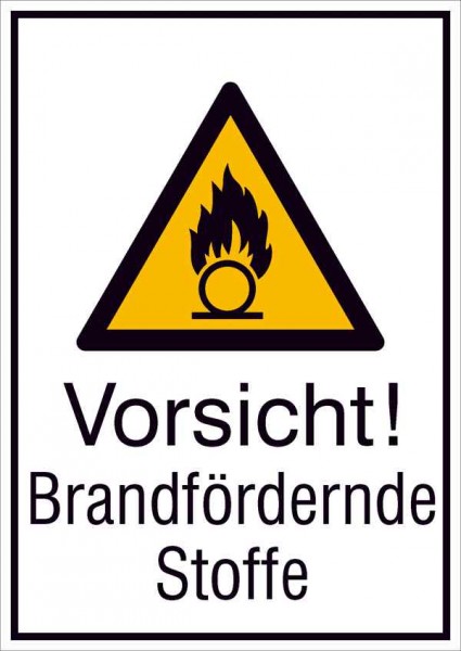Warn-Kombischild Vorsicht! Brandfördernde Stoffe