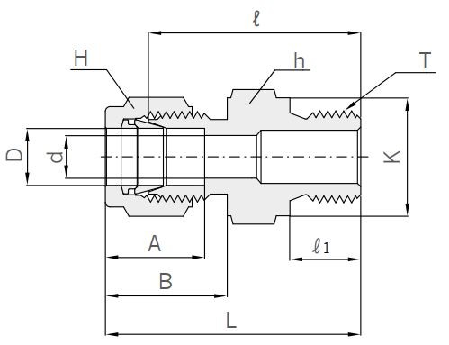 Abmessungen Hy-Lok Einschraubverschraubung Typ CMC-G