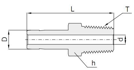 Abmessungen Hy-Lok Einschraubadapter Typ CAM-R