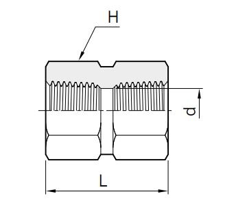 Sechskant-Gewindemuffe, NPT-Innengewinde
