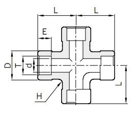 Muffenschweißfitting, Kreuzform