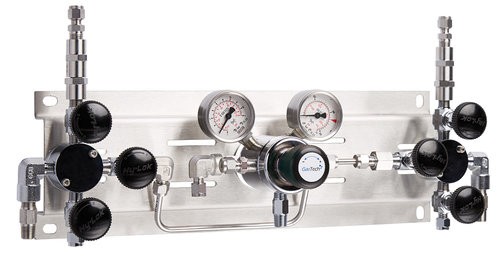 Entspannungsstation, GasTech DRS 2-2, Prüfgase, mit Fremdgasspülung, 0-1,5 bar, Edelstahl