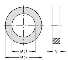 Abmessungen Usit-Dichtring für ISO-Parallelgewinde