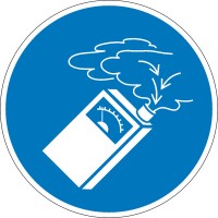 Gebotsschild Gasdetektor benutzen Gebotsschild Gasdetektor benutzen