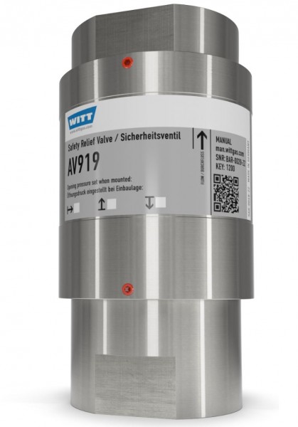 Sicherheitsventil AV919 Edelstahl 5-500 mbar