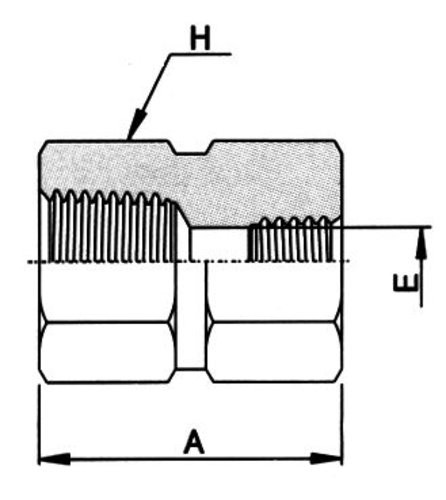 Sechskant-Gewindemuffe, reduziert, NPT-Innengewinde