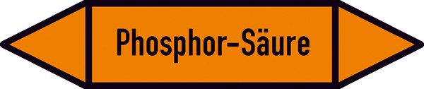 Rohrleitungskennzeichnung auf Bogen Gruppe 6 Säuren (orange)