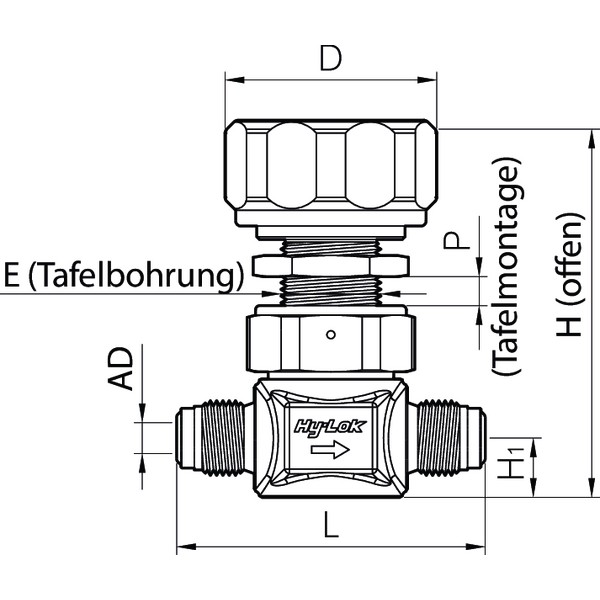 Hy-Lok Membranventil – Serie DVHPH, Hochdruck, Hy-Lok Klemmringverschraubung