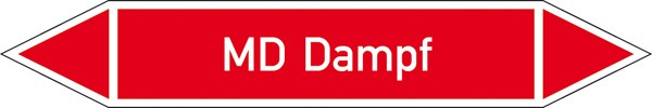 Rohrleitungskennzeichnung auf Bogen Gruppe 2 Dampf (rot)
