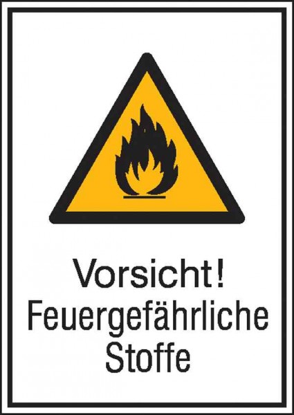 Warn-Kombischild Vorsicht! Feuergefährliche Stoffe