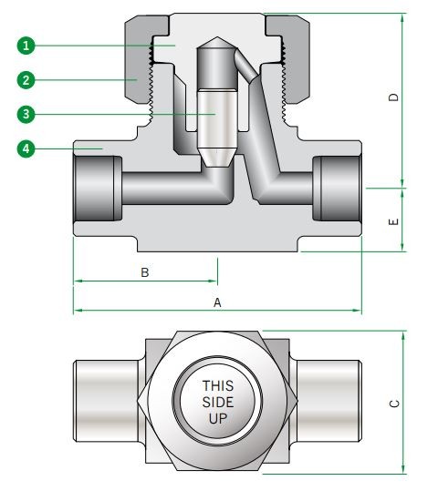 Abmessungen Rückschlagventil CVL