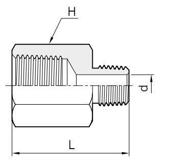 Gewindeadapter, reduziert, NPT-Innengewinde auf NPT-Außengewinde