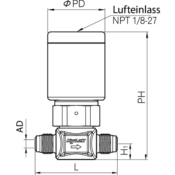 Hy-Lok Membranventil – Serie DVVM, Niederdruck, ZCR Verschraubung