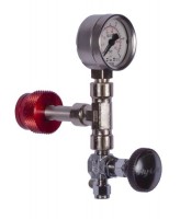 Flaschenentnahmeventil bis 200 bar, mit Manometer Flaschenentnahmeventil bis 200 bar, mit Manometer