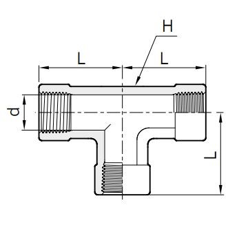Gewinde-T-Stück, 3 x NPT-Innengewinde