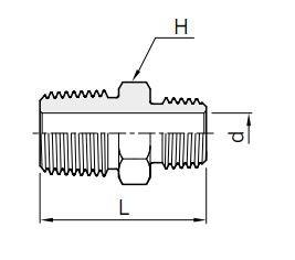 Doppelnippel reduziert, NPT-Außengewinde
