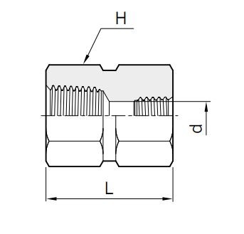 Sechskant-Gewindemuffe, reduziert, NPT-Innengewinde