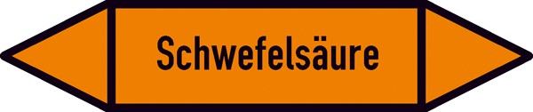 Rohrleitungskennzeichnung auf Bogen Gruppe 6 Säuren (orange)