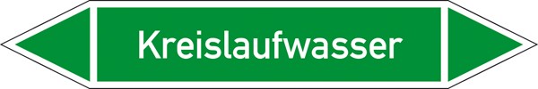 Rohrleitungskennzeichnung auf Bogen Gruppe 1 Wasser (grün)