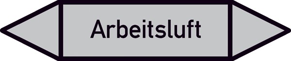 Rohrleitungskennzeichnung auf Bogen Gruppe 3 Luft (grau)