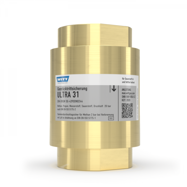 Gasrücktrittsicherung ULTRA 31 Messing
