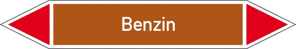 Rohrleitungskennzeichnung auf Bogen Gruppe VIII Brennbare Flüssigkeiten (braun, rot)