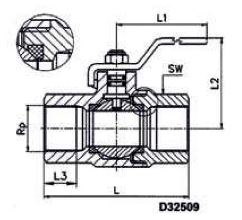 Kugelhahn Vulkan Messing vernickelt