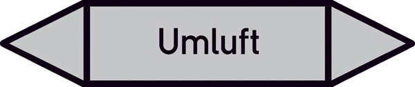 Rohrleitungskennzeichnung auf Bogen Gruppe 3 Luft (grau)