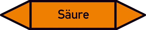 Rohrleitungskennzeichnung auf Bogen Gruppe 6 Säuren (orange)