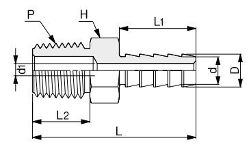 Schlauchverbinder HCM mit NPT-Außengewinde zöllig