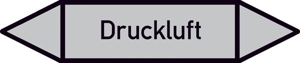 Rohrleitungskennzeichnung auf Bogen Gruppe 3 Luft (grau)
