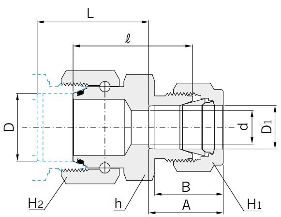 Abmessungen Hy-Lok Reduzierverschraubung Typ CSRA