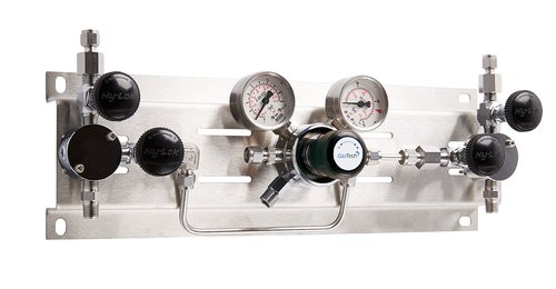 Entspannungsstation, GasTech DRS 1-2, synthetische Luft, mit Eigengasspülung, 0-7,0 bar, Edelstahl
