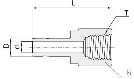 Abmessungen Hy-Lok Aufschraubverschraubung Typ CAF-R